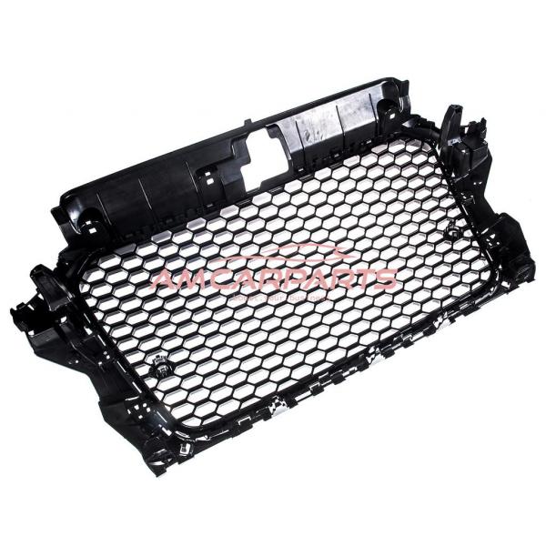 Upgrade Sportgrill / Kühlergrill für Audi A3 8V 12-16 Hochglanz Schwarz in Wabendesign