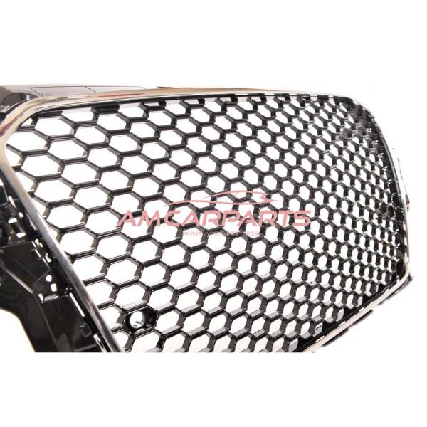 Upgrade Sportgrill / Kühlergrill für Audi A3 8V 12-16 Hochglanz Schwarz / Chrom in Wabendesign