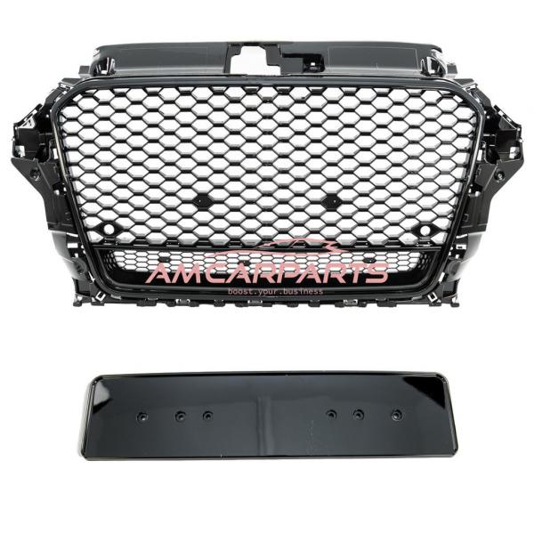 Upgrade "Plus" Sportgrill / Kühlergrill für Audi A3 8V 12-16 Hochglanz Schwarz