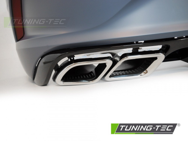 Upgrade Sport Design Heckstoßstange für VW Arteon 17-20 / 20+ Lim. Diffusor Hochglanz schwarz mit PDC und Endrohrblenden