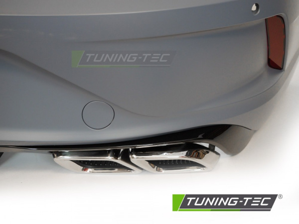 Upgrade Sport Design Heckstoßstange für VW Arteon 17-20 / 20+ Lim. Diffusor Hochglanz schwarz mit PDC und Endrohrblenden