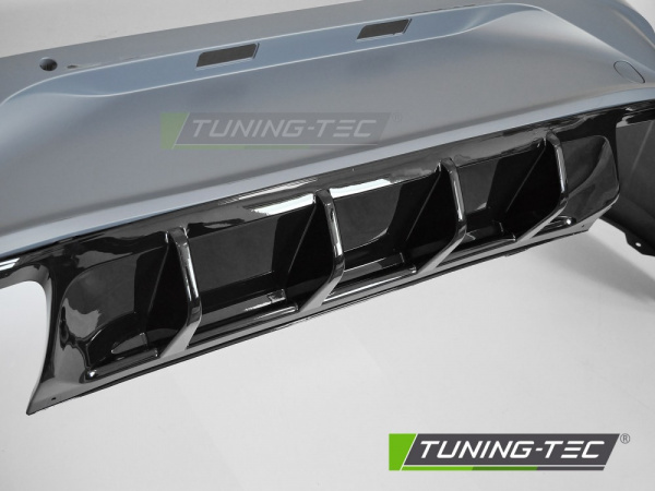 Upgrade Sport Design Heckstoßstange für VW Arteon 17-20 / 20+ Lim. Diffusor Hochglanz schwarz mit PDC und Endrohrblenden