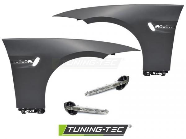 Upgrade Sport Design Kotflügel Vorn (links+rechts) für BMW 3er Coupe/Cabrio E92/E93 06-13 mit LED Seitenblinkern