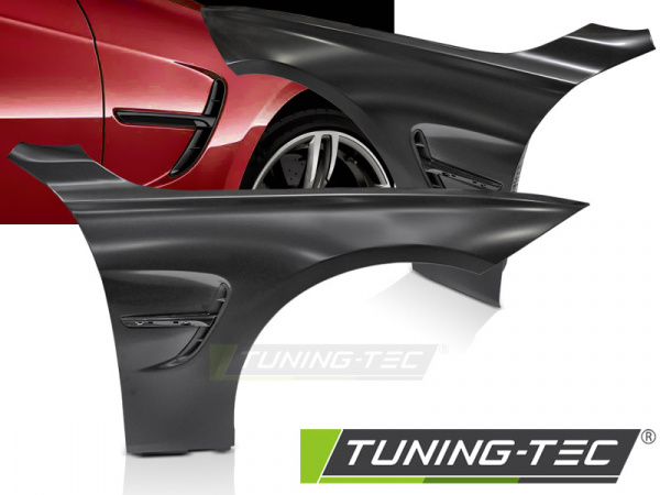 Upgrade Sport Design Kotflügel Vorn (links+rechts) für BMW 3er F30/F31 11-18 mit Lufteinlässen Hochglanz schwarz