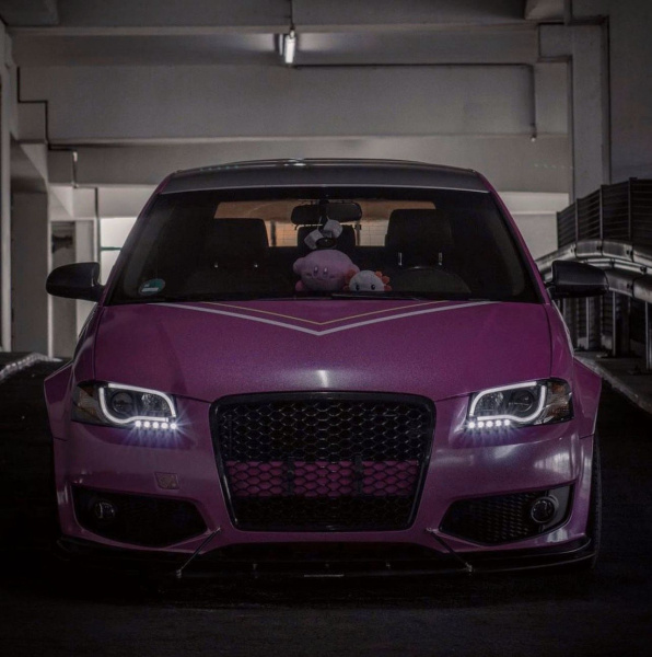 LED Tagfahrlicht - Design Scheinwerfer für Audi A3 8P 04-08 schwarz