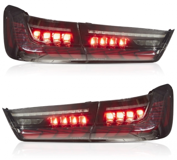 Voll LED Upgrade Design Rückleuchten für BMW 3er G20 Lim. 19+ schwarz/rauch in OLED Technik mit dynamischem Blinker