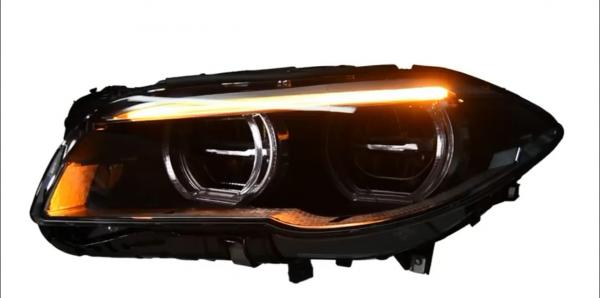 VOLL LED Angel Eyes Scheinwerfer Set für BMW 5er F10/F11 LCI (Facelift) 13-16 schwarz