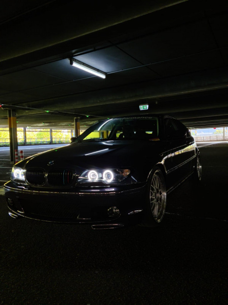 CCFL Angel Eyes Scheinwerfer für BMW 3er E46 Coupe / Cabrio 03-06 schwarz