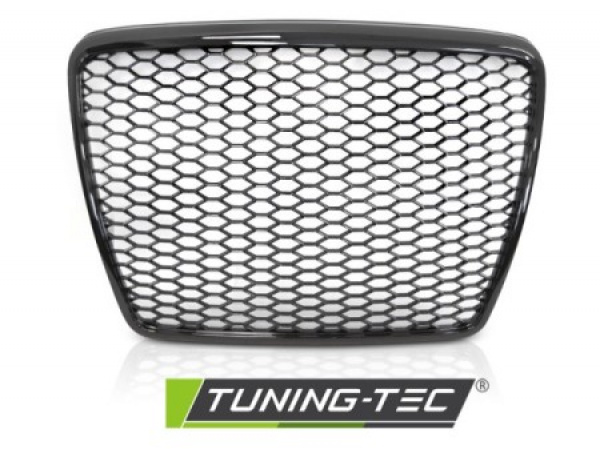 Upgrade Sportgrill / Kühlergrill für Audi A6 C6 (4F) Facelift 09-11 Hochglanz schwarz in Wabendesign