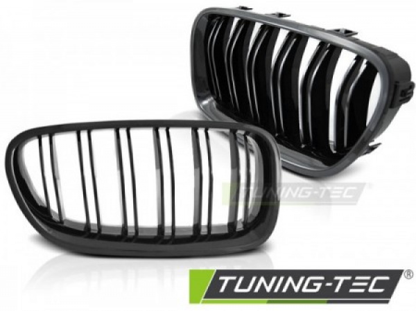 Upgrade Sportgrill Nieren für BMW 1er F20/F21 Facelift 11-16 hochglanz schwarz in Doppelsteg Design