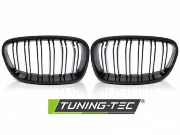 Upgrade Sportgrill Nieren für BMW 5er E60/E61 03-10 Hochglanz schwarz in Doppelsteg Design