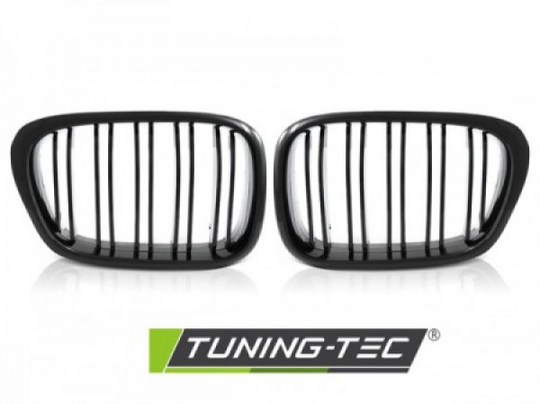 Upgrade Sportgrill Nieren für BMW 5er E39 Limo/Touring 95-03 Hochglanz schwarz in Doppelsteg Design
