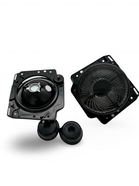 Upgrade Design geriffelte Scheinwerfer für VW Golf 2 83-91 smoke mit Fadenkreuz