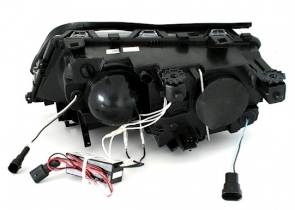 CCFL Angel Eyes Scheinwerfer für BMW 3er E46 Limo. / Touring 98-05 schwarz Set