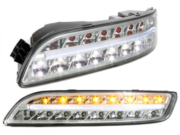 Upgrade Design LED Tagfahrlicht/Blinker-Kombination für Porsche 911/997 05-08 chrom/klar