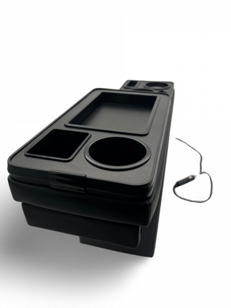 Upgrade Basic Blackline Staufach Mittelkonsole Ablage für VW T5.1 (GP) 10-15 mit LED Beleuchtung und USB