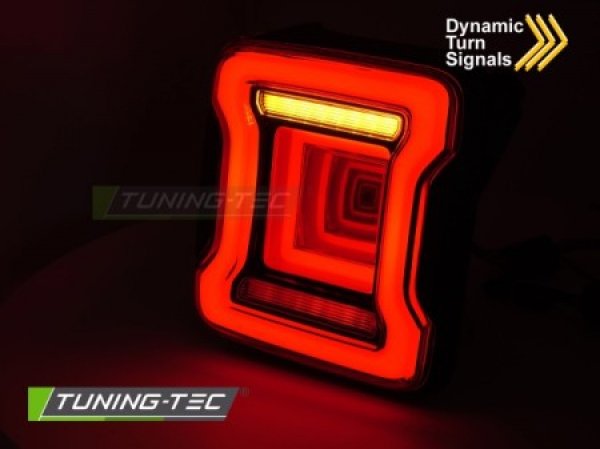 VOLL LED Lightbar Design Rückleuchten Set für Chrysler Jeep Wrangler JL 18-23 schwarz/rauch mit dyn. Blinker