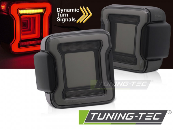 VOLL LED Lightbar Design Rückleuchten Set für Chrysler Jeep Wrangler JL 18-23 schwarz/rauch mit dyn. Blinker