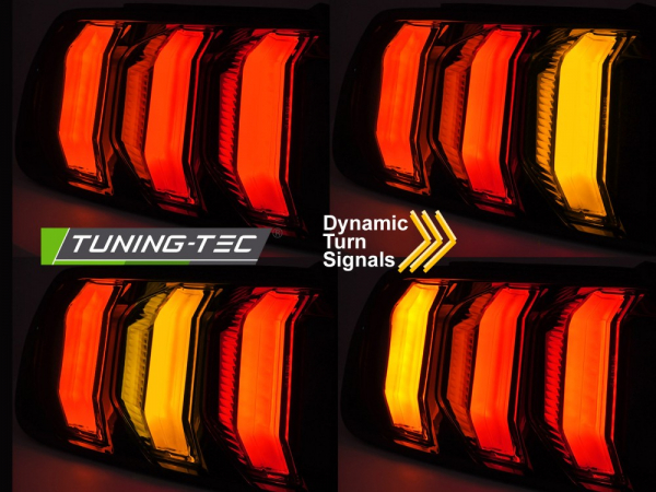 VOLL LED Lightbar Design Rückleuchten Set für Ford Mustang VI 14-22 schwarz/rauch mit dyn. Blinker