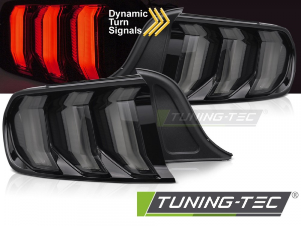 VOLL LED Lightbar Design Rückleuchten Set für Ford Mustang VI 14-22 schwarz/rauch mit dyn. Blinker