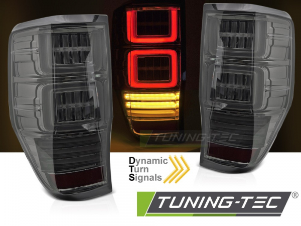 VOLL LED Upgrade Design Rückleuchten Set für Ford Ranger T6 / T7 12-18 schwarz/rauch mit dyn. Blinker