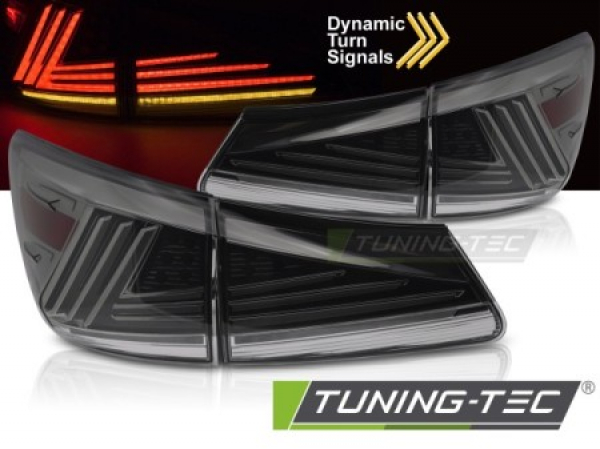 VOLL LED Lightbar Design Rückleuchten für Lexus IS 06-13 schwarz/rauch mit dyn. Blinker