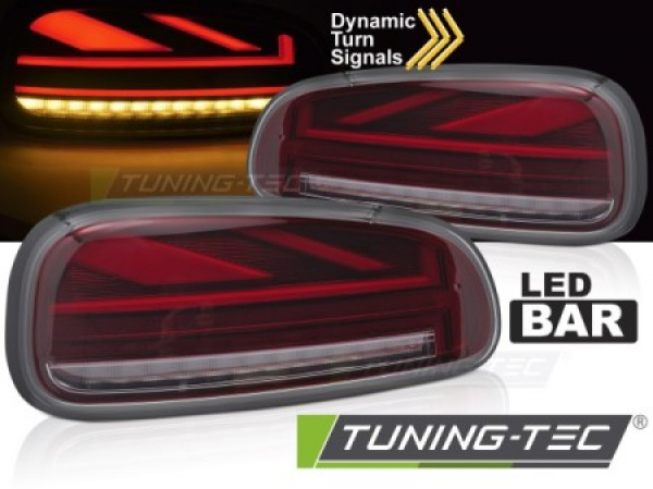 VOLL LED Lightbar Union Jack Design Rückleuchten Set für Mini Clubman F54 15-19 rot/klar mit dyn. Blinker