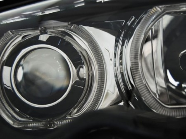 LED Angel Eyes Scheinwerfer für BMW 3er E46 01-05 schwarz