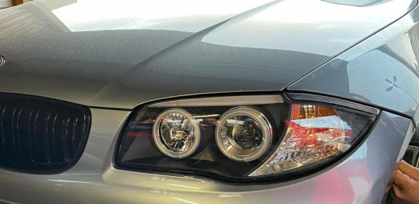 CCFL Angel Eyes Scheinwerfer für BMW 1er E81, E82, E87, E88 04-11 schwarz