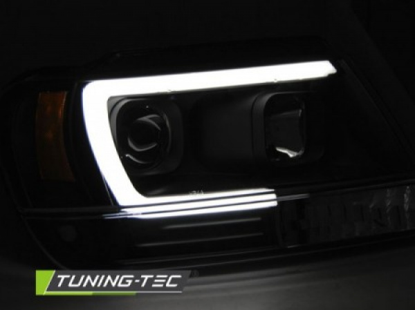 LED Tagfahrlicht Design Scheinwerfer für Jeep Grand Cherokee 99-05 schwarz LTI