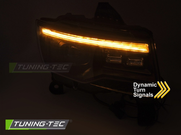 LED Tagfahrlicht Design Scheinwerfer Set für Jeep Grand Cherokee WK2 16-21 schwarz mit Willkommensfunktion