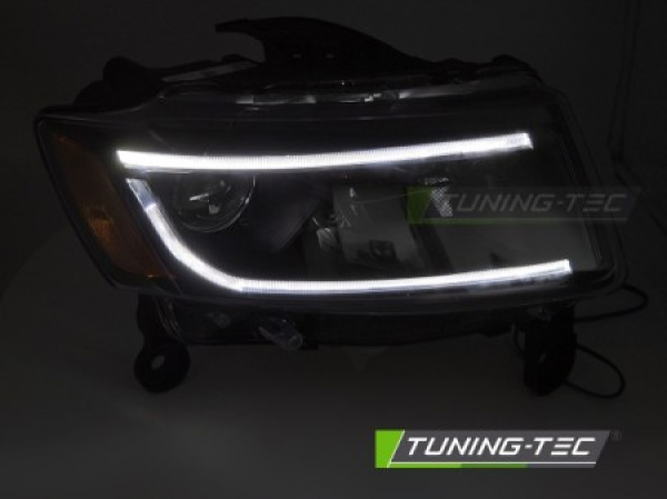 Upgrade Tagfahrlicht Design Scheinwerfer Set für Jeep Grand Cherokee 14-16 schwarz