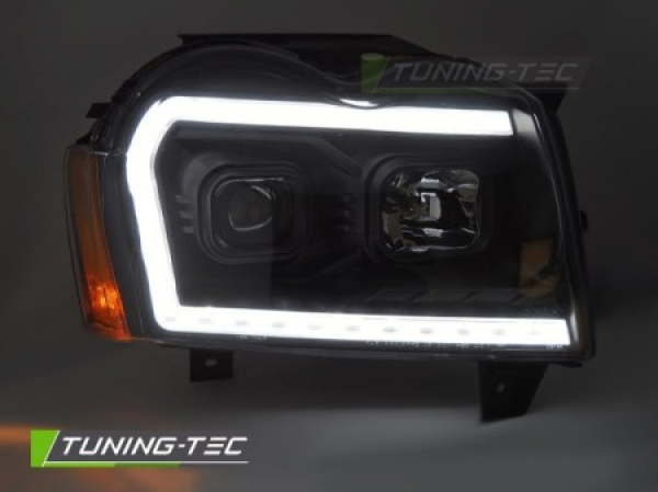 Upgrade Tagfahrlicht Design Scheinwerfer Set für Jeep Grand Cherokee 05-08 schwarz