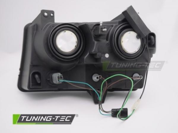 LED Tagfahrlicht Design Scheinwerfer Set für Chrysler 300C 05-08 schwarz mit dyn. Blinker