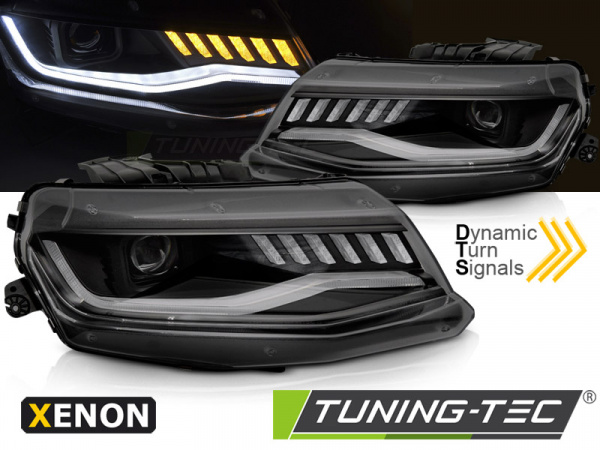 Xenon Upgrade Design LED Tagfahrlicht Scheinwerfer für Chevrolet Camaro 16-18 schwarz dynamisch