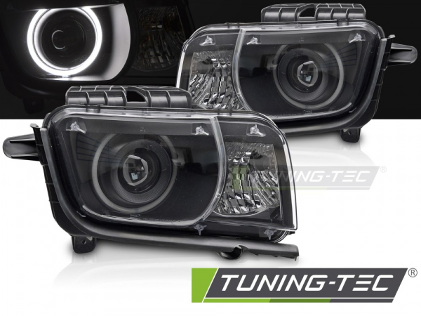 LED Angel Eyes Scheinwerfer Set für Chevrolet Camaro 09-13 schwarz