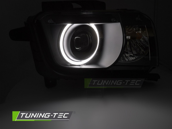 LED Angel Eyes Scheinwerfer Set für Chevrolet Camaro 09-13 schwarz