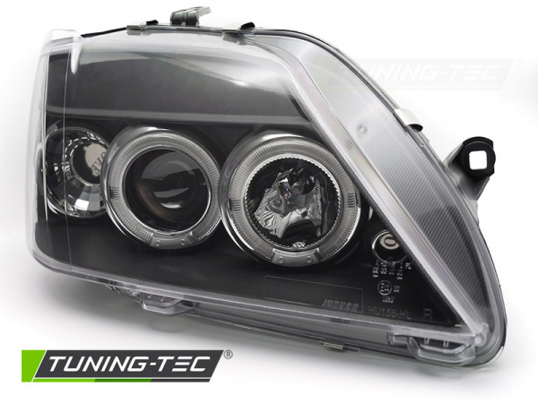 Upgrade Design Angel Eyes Scheinwerfer für Dacia Logan 04-08 schwarz