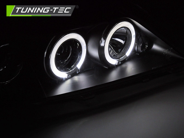 Upgrade Design Angel Eyes Scheinwerfer für Dacia Logan 04-08 schwarz
