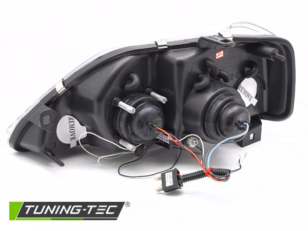 Upgrade Design Angel Eyes Scheinwerfer für Dacia Logan 04-08 schwarz