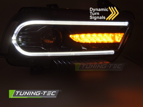 Upgrade Design LED Tagfahrlicht Scheinwerfer Set für Dodge Charger LX II 11-15 schwarz