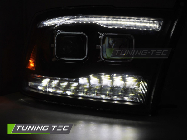 LED Tagfahrlicht Design Scheinwerfer Set für Dodge RAM 09-18 schwarz mit LED Blinker
