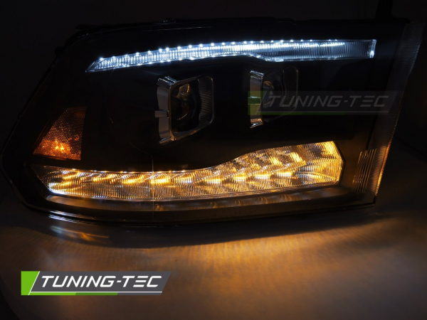 LED Tagfahrlicht Design Scheinwerfer Set für Dodge RAM 09-18 schwarz mit LED Blinker