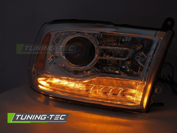 LED Tagfahrlicht Design Scheinwerfer Set für Dodge RAM 09-18 chrom mit LED Blinker und Reflektor