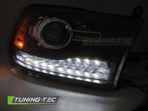 LED Tagfahrlicht Design Scheinwerfer Set für Dodge RAM 09-18 schwarz mit LED Blinker und Reflektor