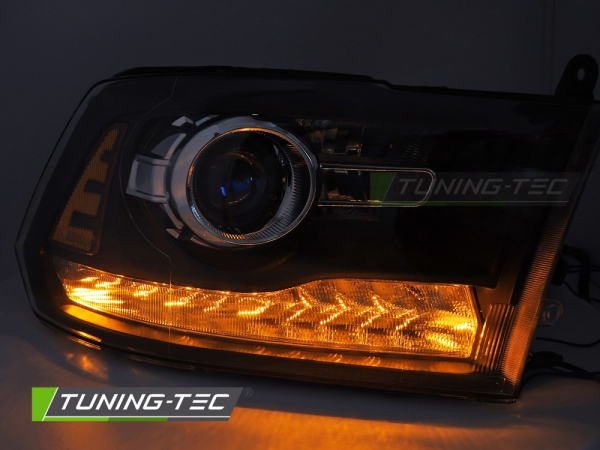 LED Tagfahrlicht Design Scheinwerfer Set für Dodge RAM 09-18 schwarz mit LED Blinker und Reflektor