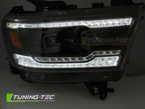 VOLL LED Tagfahrlicht Scheinwerfer Set für Dodge RAM 19-22 schwarz mit dyn. Blinker