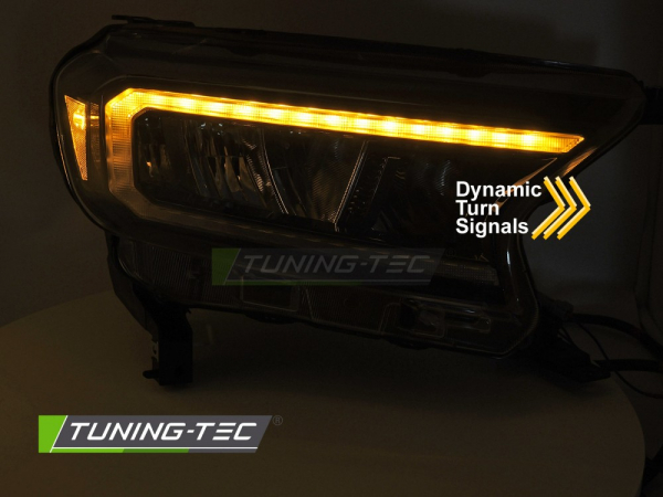 VOLL LED Upgrade Design Scheinwerfer Set für Ford Ranger 16-22 schwarz mit dyn. Blinker