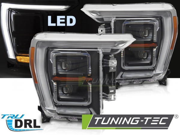 VOLL LED Upgrade Tagfahrlicht Scheinwerfer Set für Ford F150 MK14 20-23 schwarz