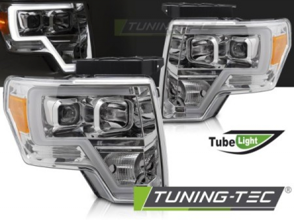 Upgrade LED Tagfahrlicht Design Scheinwerfer Set für Ford F150 MK12 08-14 chrom